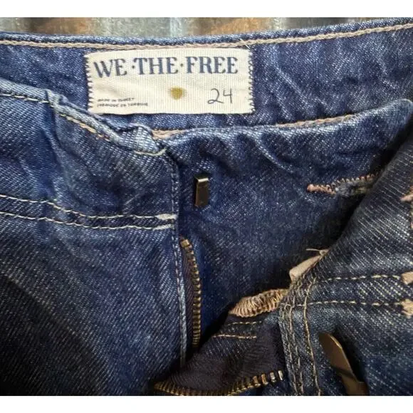 Free People We The Free Equinox Denim Trousers Ritual Wide Leg Jeans Size 24 - Picture 4 of 4